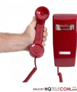 Industrial Wall Phone No Dial with Ringer - RED by HQTelecom